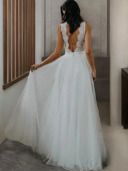 A-line Princess V-Neck...