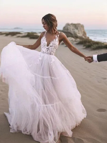 A-line Princess V-Neck...