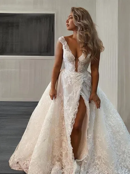 A-line Princess V-Neck...