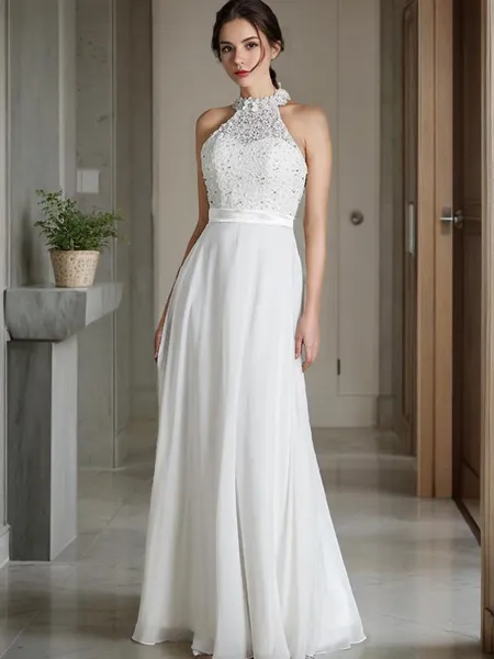 A-line Scoop Sleeveless...