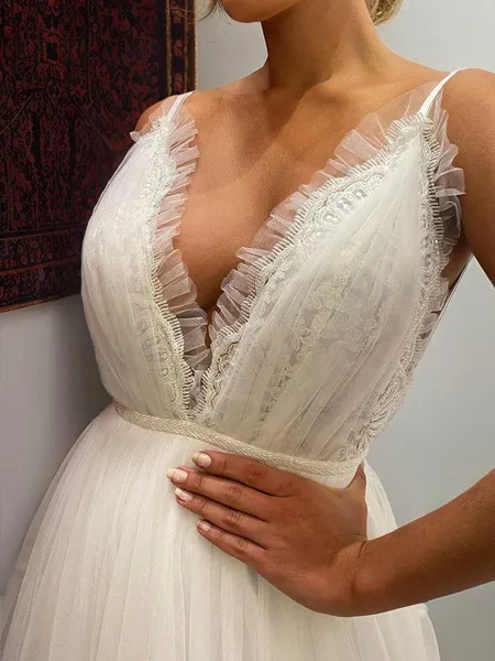 A-line Princess V-Neck...