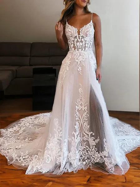 A-line Princess Spaghetti...