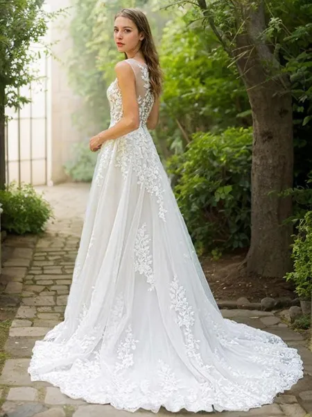 A-line Scoop Sleeveless...