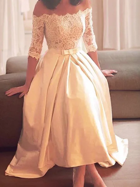 A-line Off-the-Shoulder 1/2...