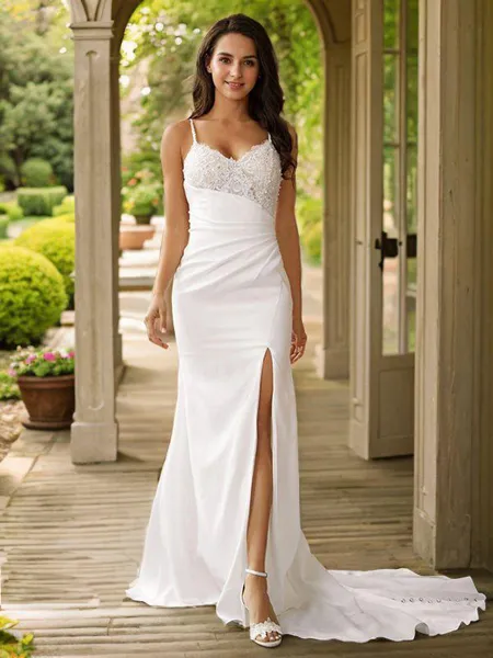 Sheath/Column V-Neck...