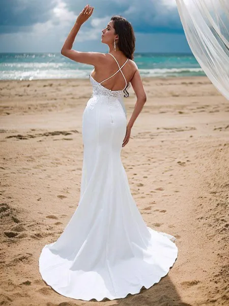 Sheath/Column V-Neck...