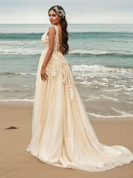 Pretty A-line V-Neck...