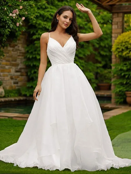 Ball Gown V-Neck Dreamy...