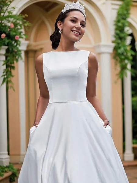 A-line Bateau Elegant...