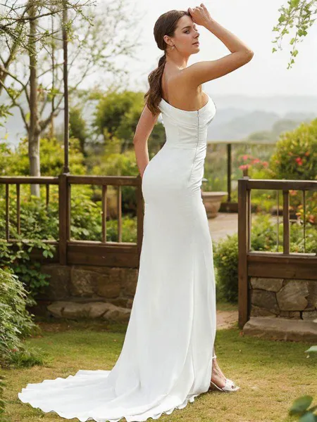 Sheath/Column One-Shoulder...