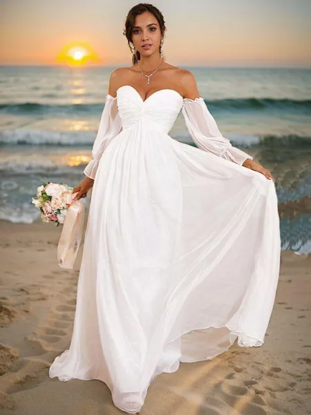 A-line Off-the-Shoulder...