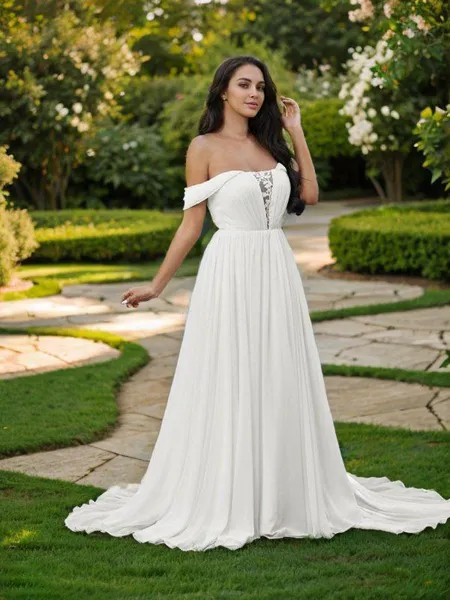 A-line Off-the-Shoulder...