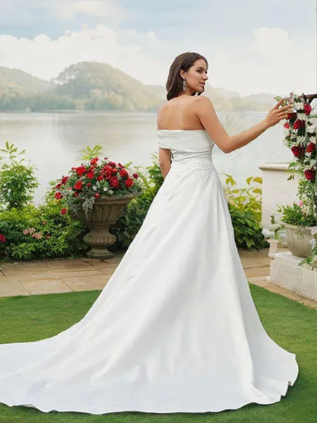 A-line Strapless Sleeveless...