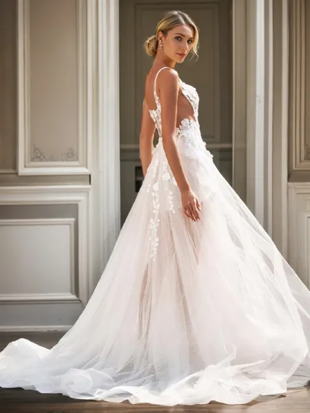 Glam A-line Square Court...