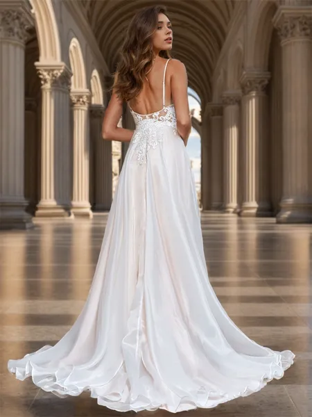 A-line Trendy V-neck Court...