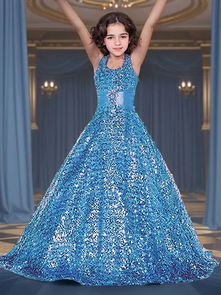 Ball-Gown Halter Sleeveless...