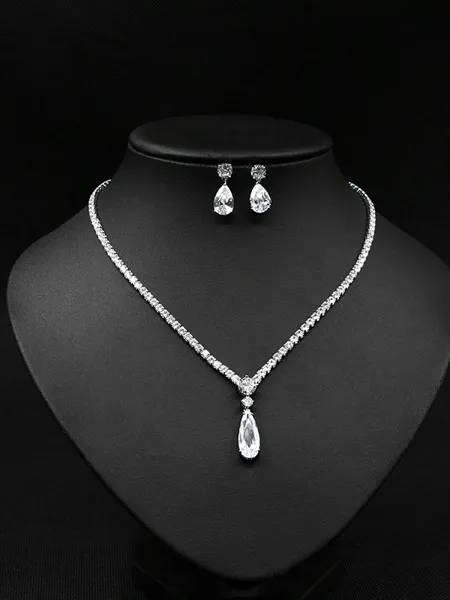 Beautiful Copper With Zircon Jewelry Sets For Women