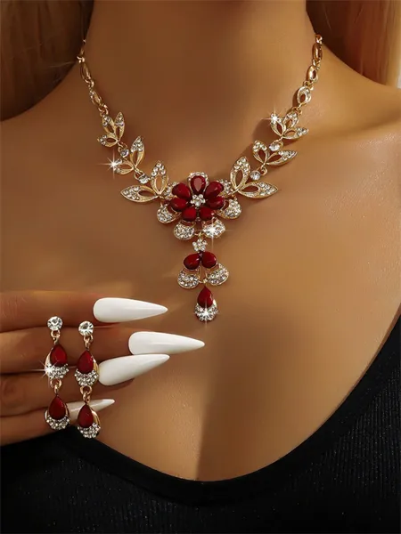Stunning Alloy With Rhinestone Jewelry Set
