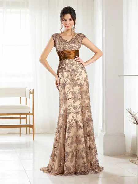 A-line Sophisticated V-Neck...