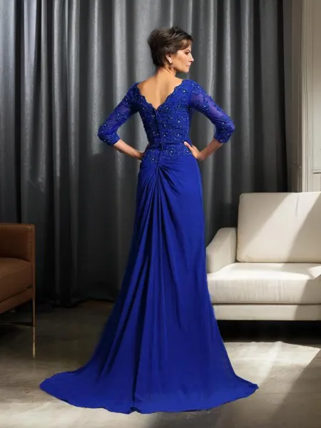 A-line V-Neck Gracious 3/4...