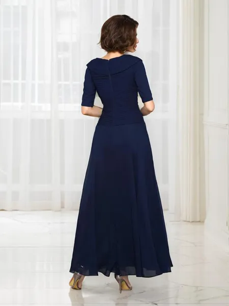 A-line V-Neck 1/2 Sleeves...