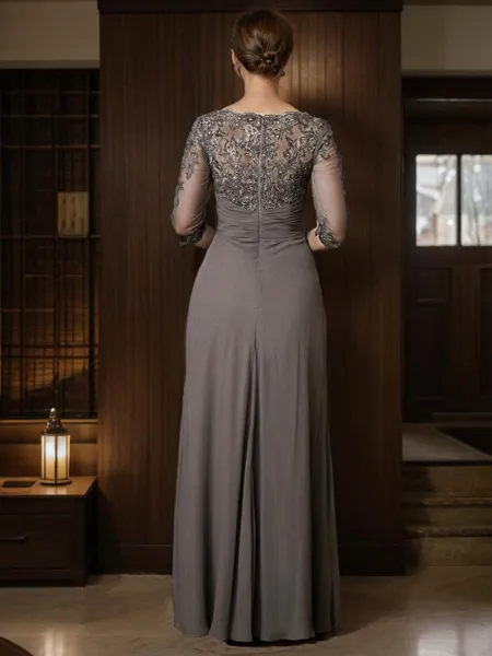 A-line Scoop 3/4 Sleeves...