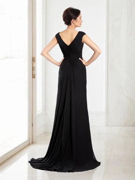 A-line V-Neck Sleeveless...