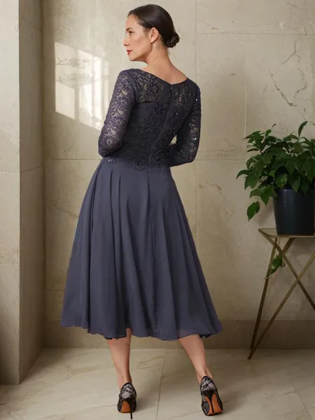 A-line Scoop 3/4 Sleeves...