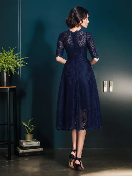 A-line Jewel 1/2 Sleeves...