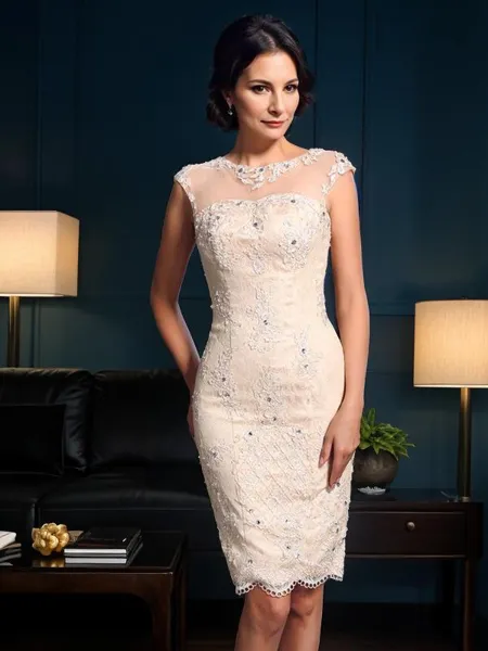 Sheath/Column Sheer Neck...