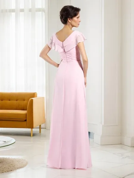 A-line V-Neck Short Sleeves...