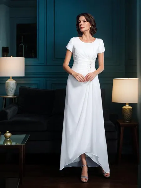 Graceful A-line Scoop Short...