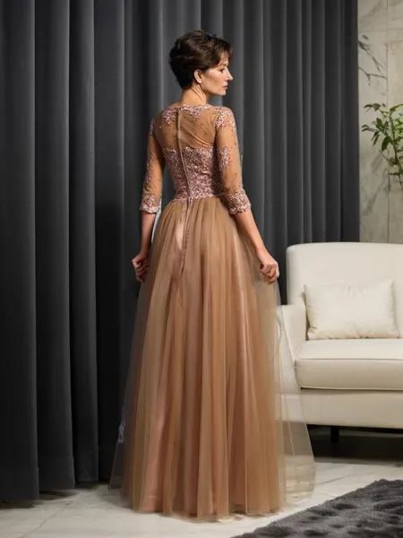 A-line Scoop 3/4 Sleeves...