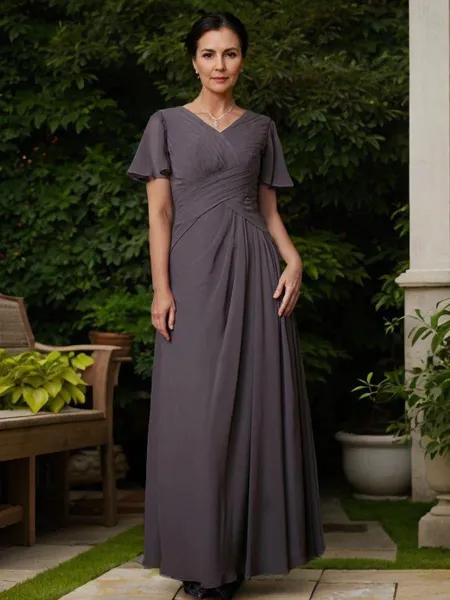 A-line V-Neck Endearing...