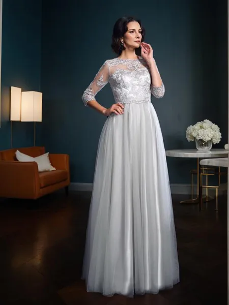 A-line Scoop 3/4 Sleeves...