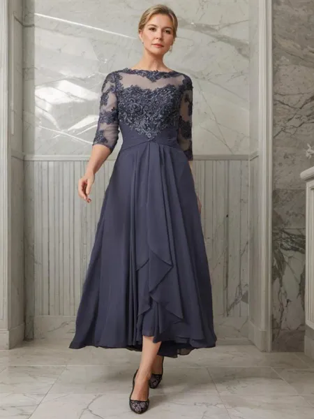 A-line Scoop 3/4 Sleeves...