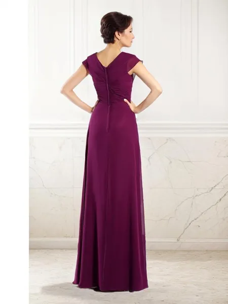 Elegant A-line V-Neck Short...