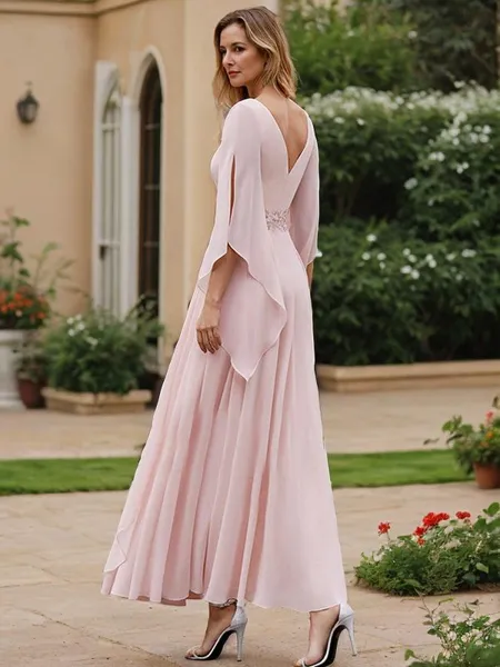 A-line Scoop Long Sleeves...