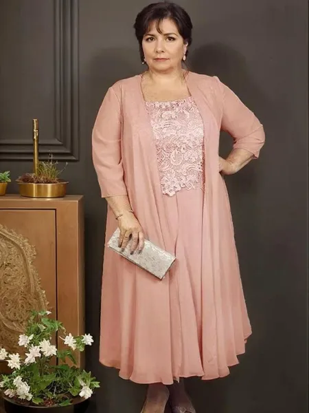 A-line Square Sleeveless...