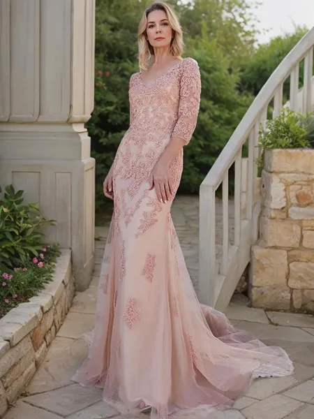 Trumpet/Mermaid V-Neck 3/4...