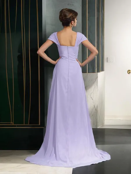 A-line Straps Sleeveless...