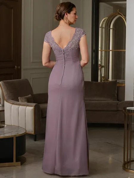 Sheath/Column V-Neck Short...