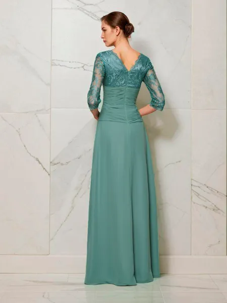 A-line V-Neck Tasteful 3/4...