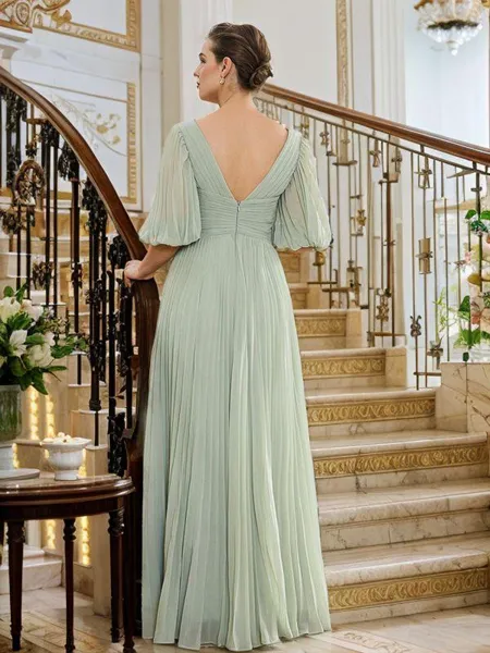 A-line V-Neck Resplendent...