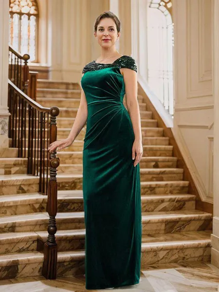 Sheath/Column V-Neck...