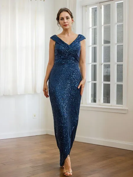 Sheath/Column V-Neck...