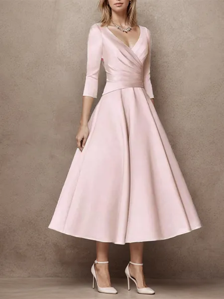 A-line Resplendent V-neck...