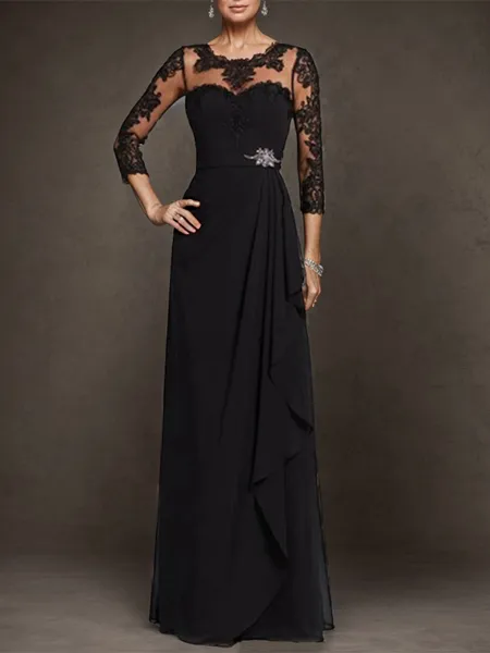 Graceful A-line Bateau 3/4...