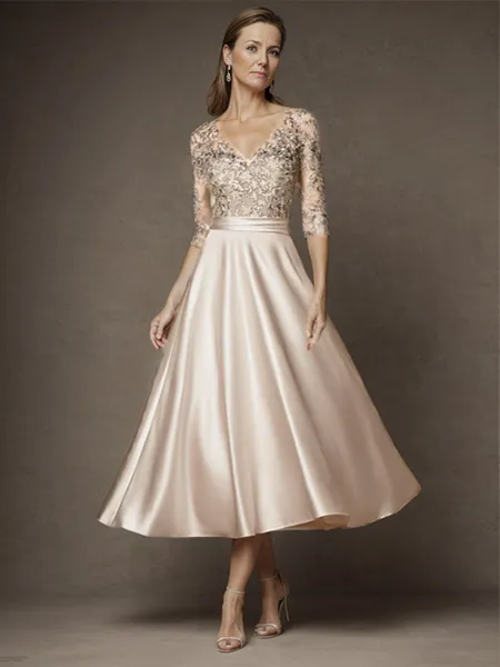 A-line Noble V-neck 3/4...