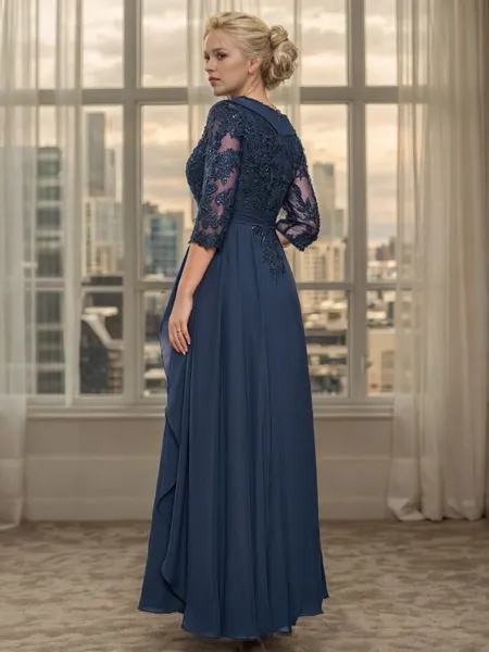 A-line Stylish V-neck 3/4...